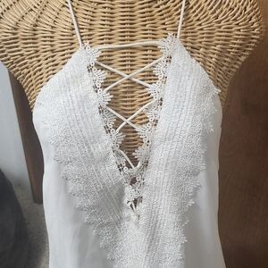 Open chest White blouse